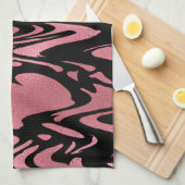 Elegant Ombre Roos Gold Glitter met monogram Theedoek (Quarter Fold)