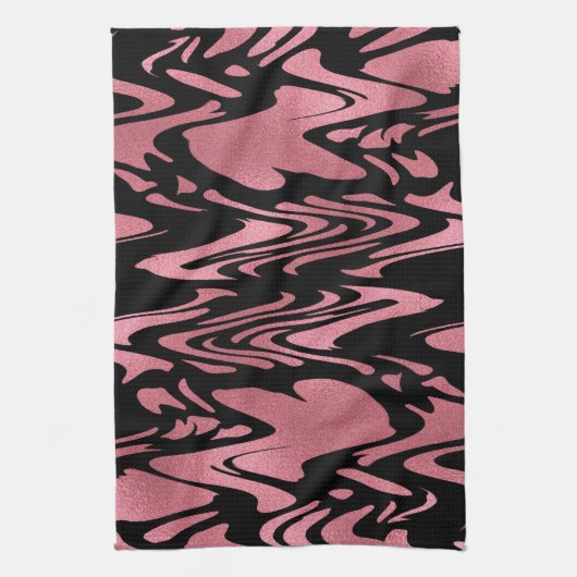 Elegant Ombre Roos Gold Glitter met monogram Theedoek (Verticaal)