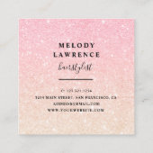 Elegant ombre roos goudschaar vierkante visitekaartje (Achterkant)