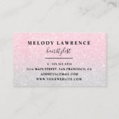 Elegant ombre roos goudschaar visitekaartje (Achterkant)