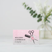 Elegant ombre roos goudschaar visitekaartje (Staand voorkant)