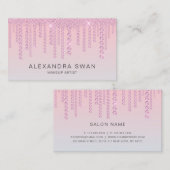 Elegant ombre roze & blue diamanten make-up kunste visitekaartje (Voorkant / Achterkant)