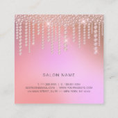 Elegant ombre roze en paarse diamanten make-up kun vierkante visitekaartje (Achterkant)