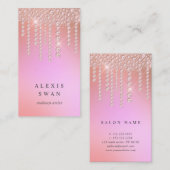 Elegant ombre roze en paarse diamanten make-up kun visitekaartje (Voorkant / Achterkant)