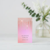 Elegant ombre roze en paarse diamanten make-up kun visitekaartje (Staand voorkant)