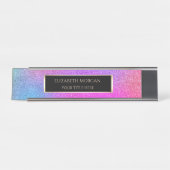 Elegant Ombre Violet Glitter Lijst Bureau Naambordje (Voorkant)