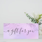 Elegant ombre violet glitter marble make-up kunste (Staand voorkant)