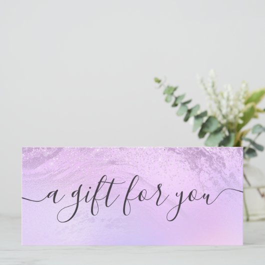 Elegant ombre violet glitter marble make-up kunste (Staand voorkant)