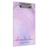 Elegant ombre violet glitter marble make-up kunste klembord (Rechts)