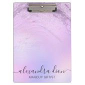 Elegant ombre violet glitter marble make-up kunste klembord (Voorkant)