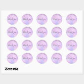Elegant ombre violet glitter marble make-up kunste ronde sticker (Vel)