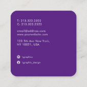 Elegant Ombre Waterverf Abstracte Monogrammen Vierkante Visitekaartje (Achterkant)