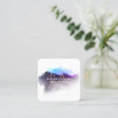 Elegant Ombre Waterverf Abstracte Monogrammen Vierkante Visitekaartje (Staand voorkant)