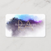 Elegant Ombre Waterverf Abstracte Monogrammen Visitekaartje (Voorkant)