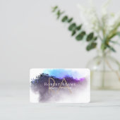 Elegant Ombre Waterverf Abstracte Monogrammen Visitekaartje (Staand voorkant)