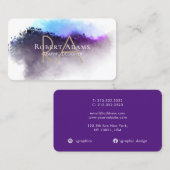 Elegant Ombre Waterverf Abstracte Monogrammen Visitekaartje (Voorkant / Achterkant)