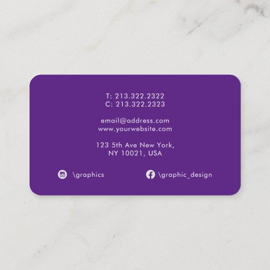 Elegant Ombre Waterverf Abstracte Monogrammen Visitekaartje (Achterkant)