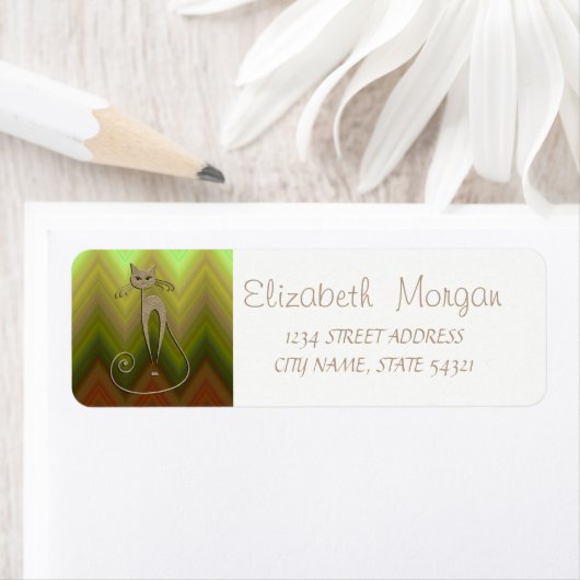 Elegant Ombre ZigZag, Kat Address Label (Insitu)