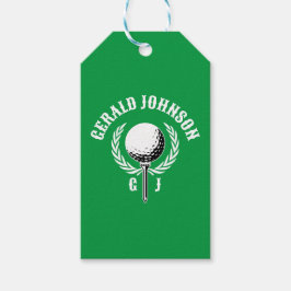 Elegant omgekeerd golf monogram ontwerp cadeaulabel