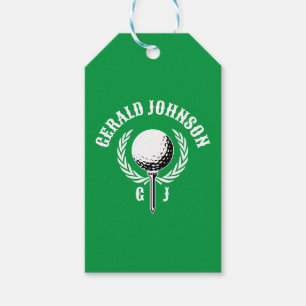 Elegant Omgekeerd Golf Monogram Ontwerp Cadeaulabel
