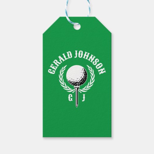 Elegant omgekeerd golf monogram ontwerp cadeaulabel (Voorkant)