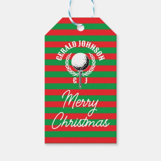 Elegant Omgekeerd Golf Monogram Ontwerp Cadeaulabel (Voorkant)
