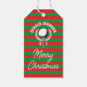 Elegant Omgekeerd Golf Monogram Ontwerp Cadeaulabel (Achterkant)