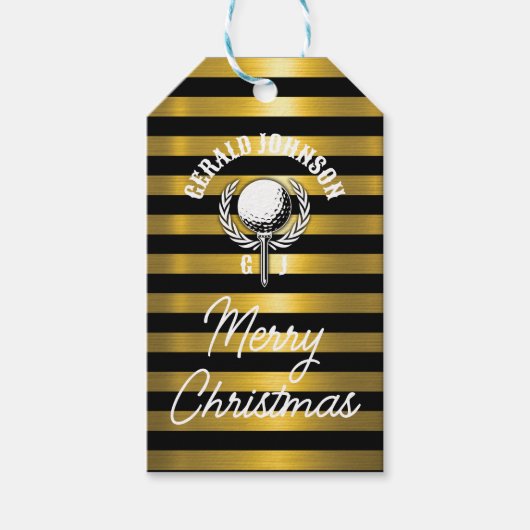 Elegant Omgekeerd Golf Monogram Ontwerp Cadeaulabel (Voorkant)