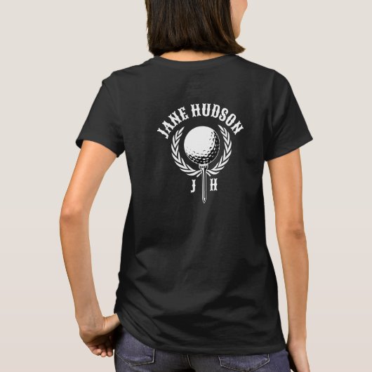 Elegant omgekeerd golf monogram ontwerp t-shirt (Achterkant)