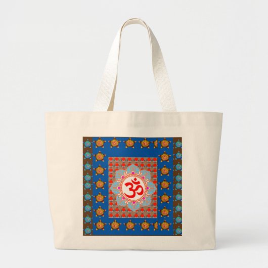 Elegant OmMANTRA Mantra: Yoga Meditation Healing A Grote Tote Bag (Voorkant)