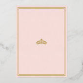 Elegant Once Upon A Time Princess Baby shower Folie Uitnodiging (Achterkant)