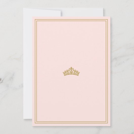 Elegant Once Upon A Time Princess Baby shower Kaart (Achterkant)