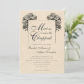 Elegant onder de Chuppah  joodse bruiloft Kaart (Staand voorkant)