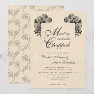 Elegant onder de Chuppah  joodse bruiloft Kaart