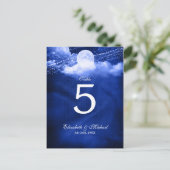 Elegant onder de maanlicht Trouwtafel Nummer Briefkaart (Staand voorkant)