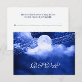Elegant onder de Moonlight RSVP Kaartje (Voorkant / Achterkant)