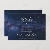 Elegant onder de sterren nacht hemel bruiloft deta informatiekaartje (Voorkant / Achterkant)