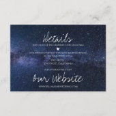 Elegant onder de sterren nacht hemel bruiloft deta informatiekaartje (Voorkant)
