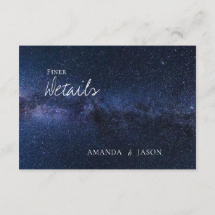 Elegant onder de sterren nacht hemel bruiloft deta informatiekaartje