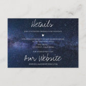 Elegant onder de sterren nacht hemel bruiloft deta informatiekaartje (Voorkant)