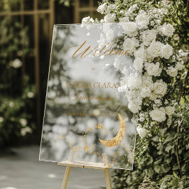 Elegant onder de sterren Quinceañera Welkom Acryl Bord