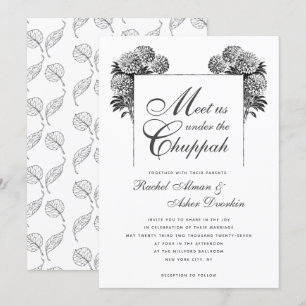 Elegant onder de Vintage Joodse bruiloft Chuppah Kaart