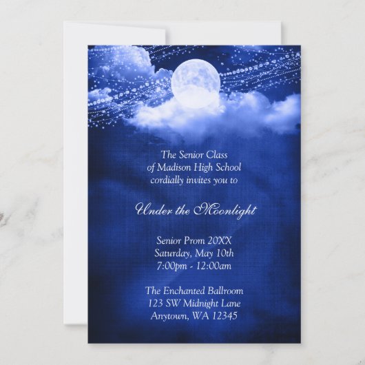 Elegant onder het maanlicht Prom formele dans Kaart (Voorkant)