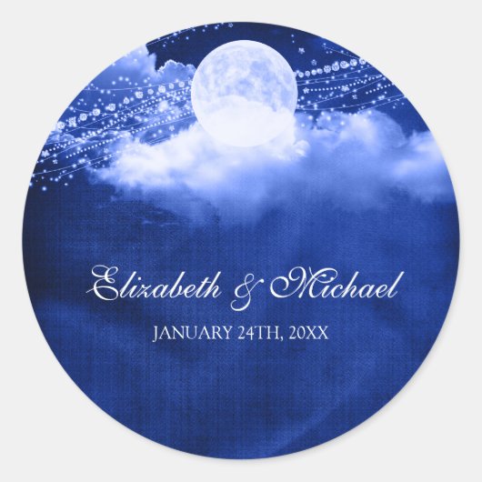 Elegant onder het Moonlight Wedding Favor Label (Voorkant)