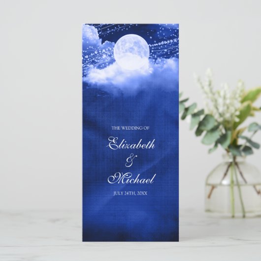 Elegant onder het Moonlight Wedding Program Programmakaart (Staand voorkant)