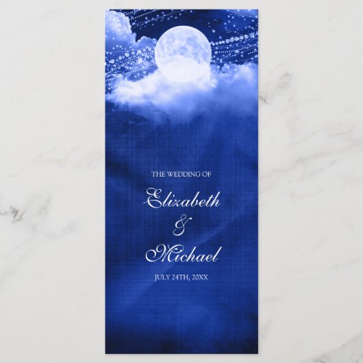 Elegant onder het Moonlight Wedding Program Programmakaart (Voorkant)