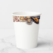 Elegant onder het Zee Girl Pearl Baby shower Papieren Bekers (Achterkant)