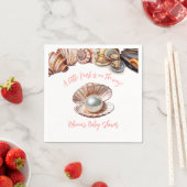 Elegant onder het Zee Girl Pearl Baby shower Servet (Insitu)