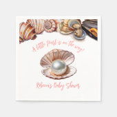 Elegant onder het Zee Girl Pearl Baby shower Servet (Voorkant)