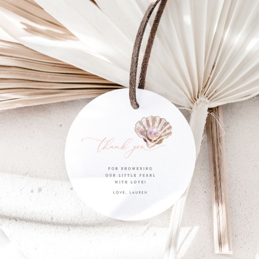 Elegant onder het Zee Little Pearl Baby shower Bedankjes Labels